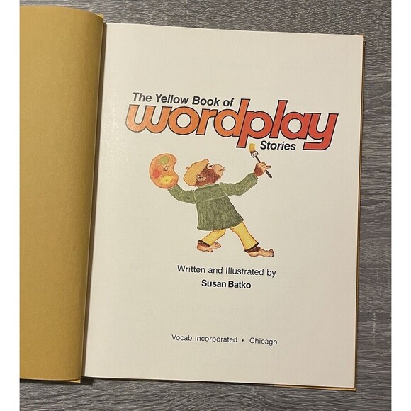 The Yellow Book of Wordplay Stories 1977 Susan Batko Hardback Vintage GOOD - Picture 4 of 9